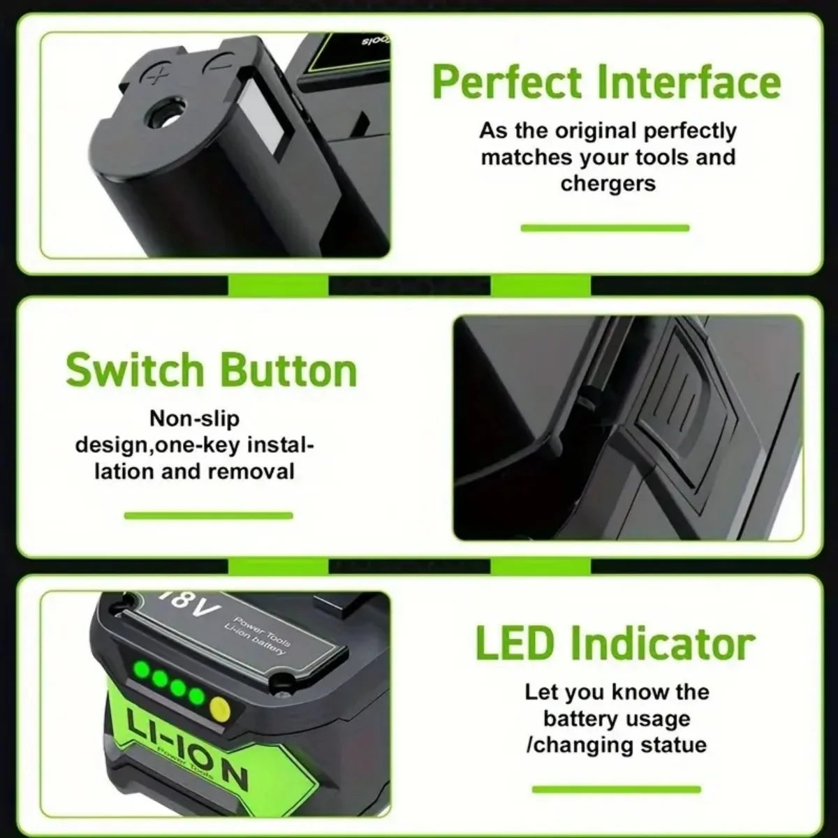 1/2/4PACK Replacement Battery 8.0Ah 18V High Capacity 8000mAh - Empire P.E