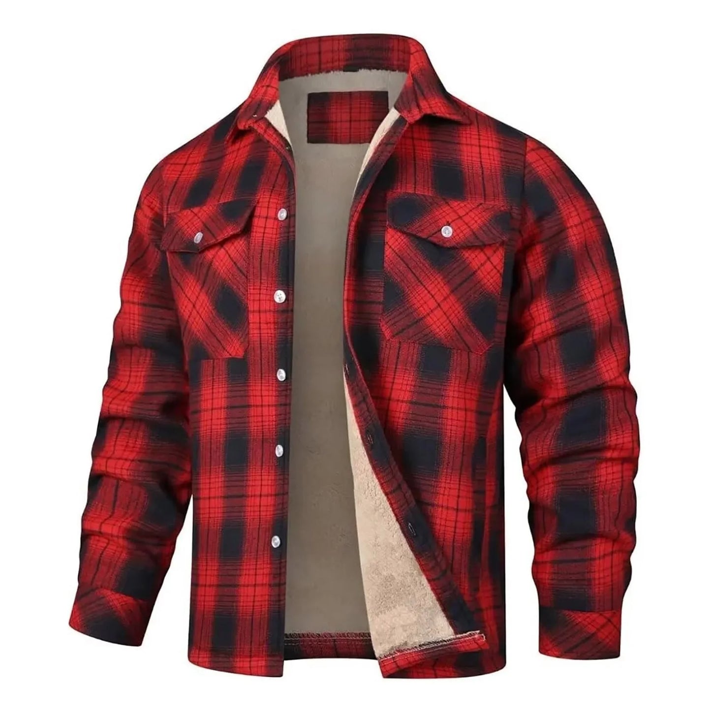 Men's Plaid Print Lapel Coat - Empire P.E