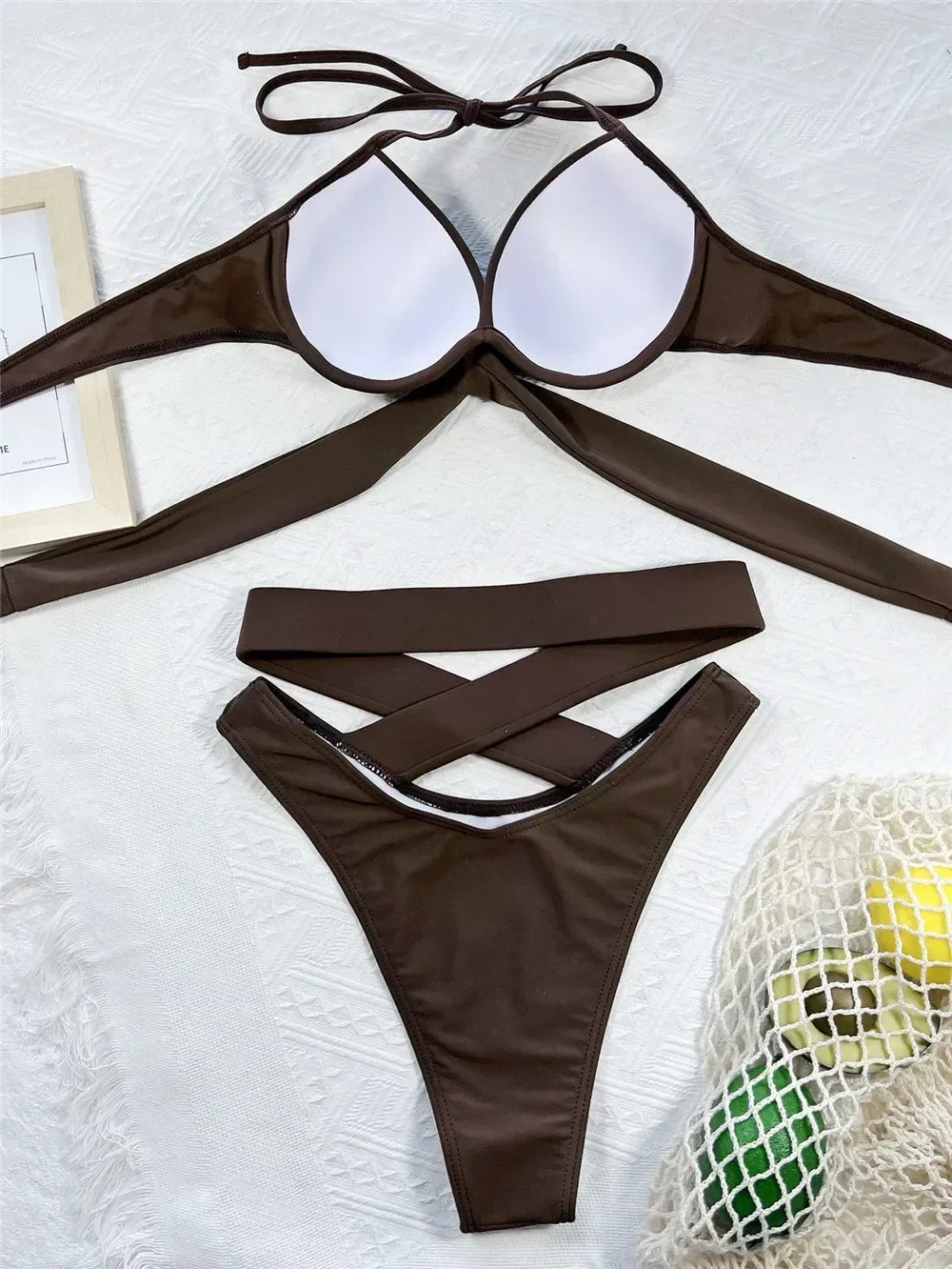 Black High Waisted Bikini Push Up Women