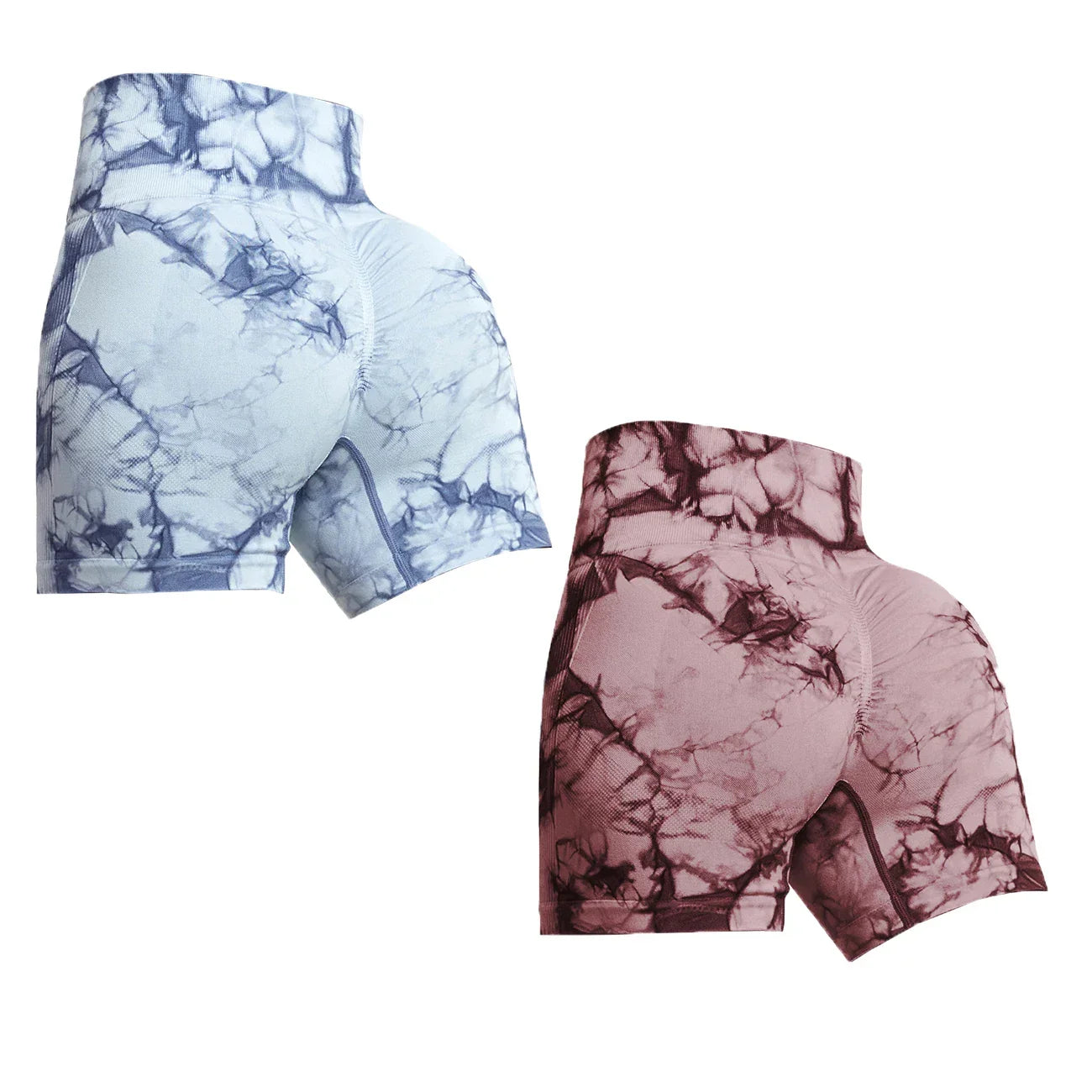 2/4Piece Tie Dye  Push Up Shorts