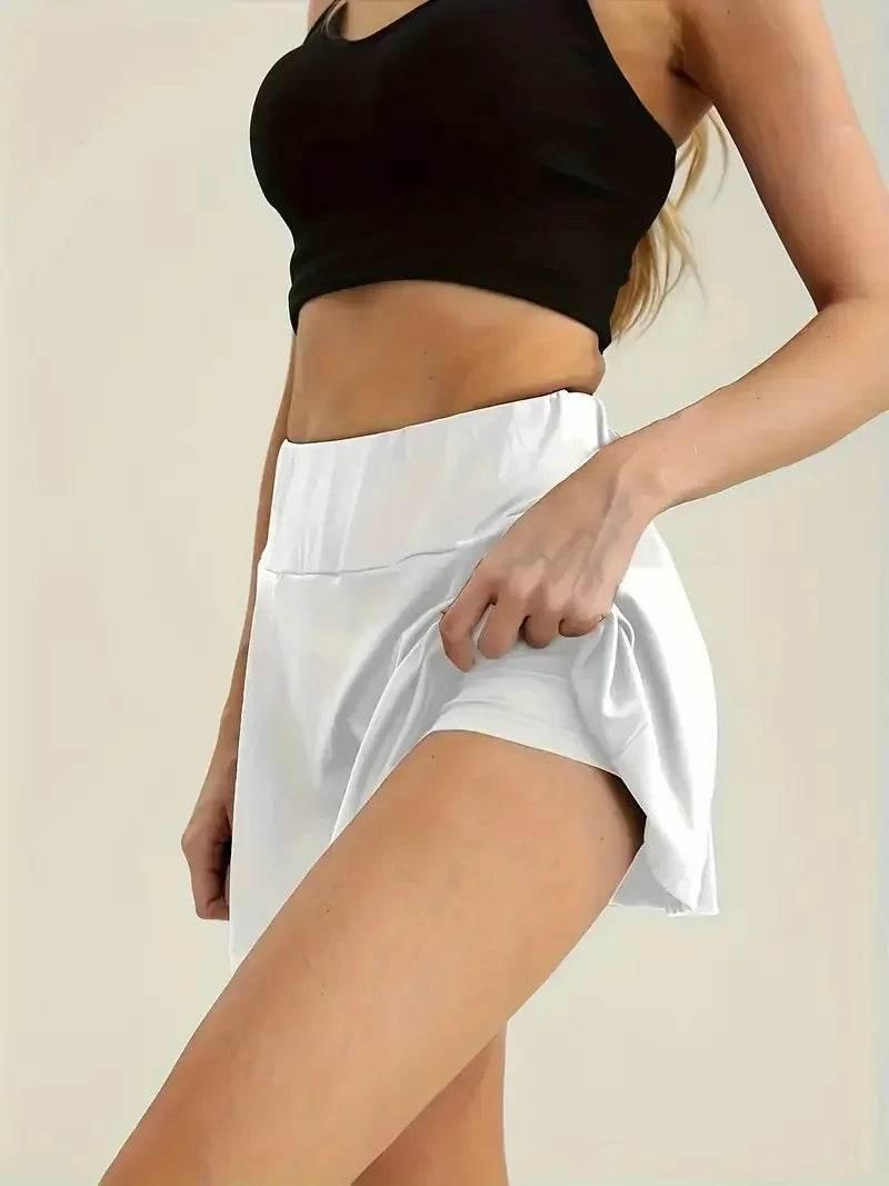 Plus Size High Waist Solid Simple Casual Mini Skirt Women's Clothing - Empire P.E