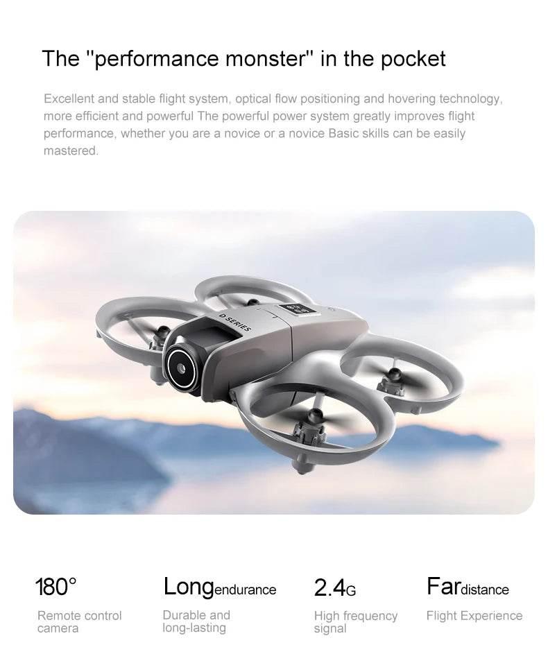 Xiaomi D16 Mini Drone with 180° Electric Adjustable 8K HD Camera WiFi Light Flow Drone Pocket Obstacle Avoidance Rc Quadcopter - Empire P.E