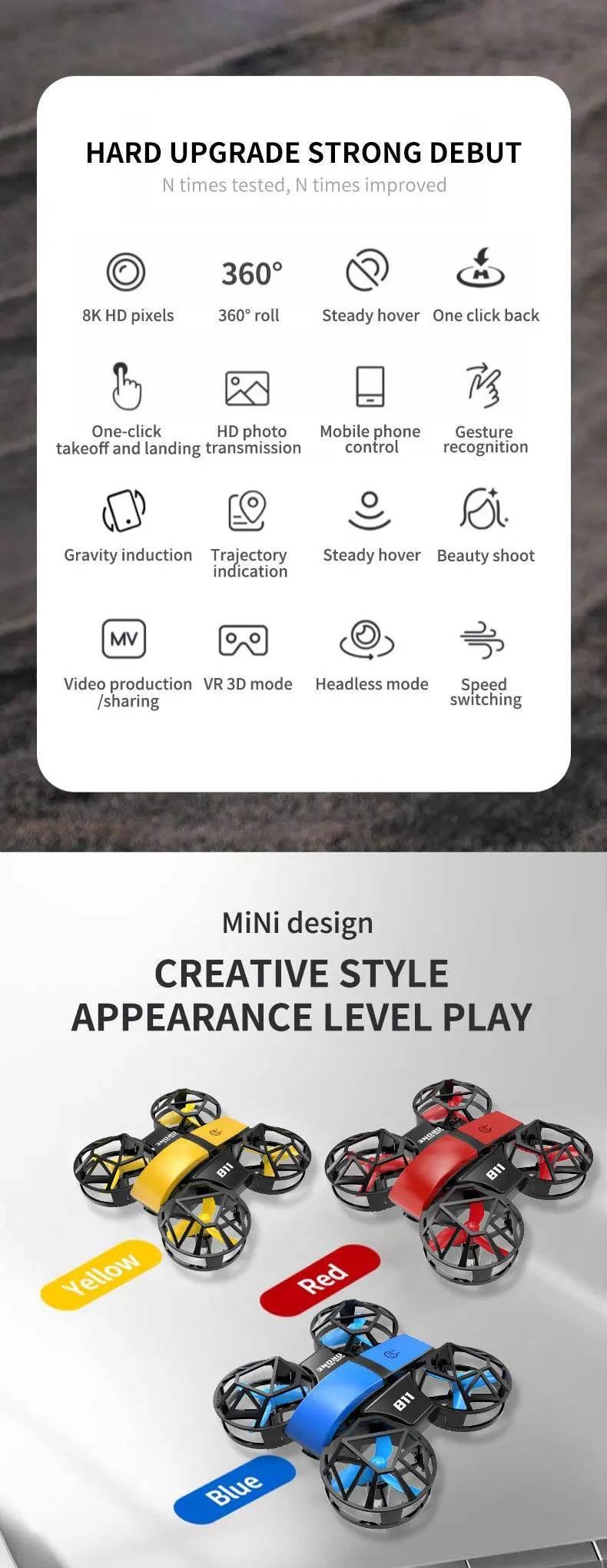 Dowellin D12 Drone Mini Remote Control Aircraft New Children's Toy HD Dual Camera Fixed Height RC Quadcopter Starter Gifts - Empire P.E