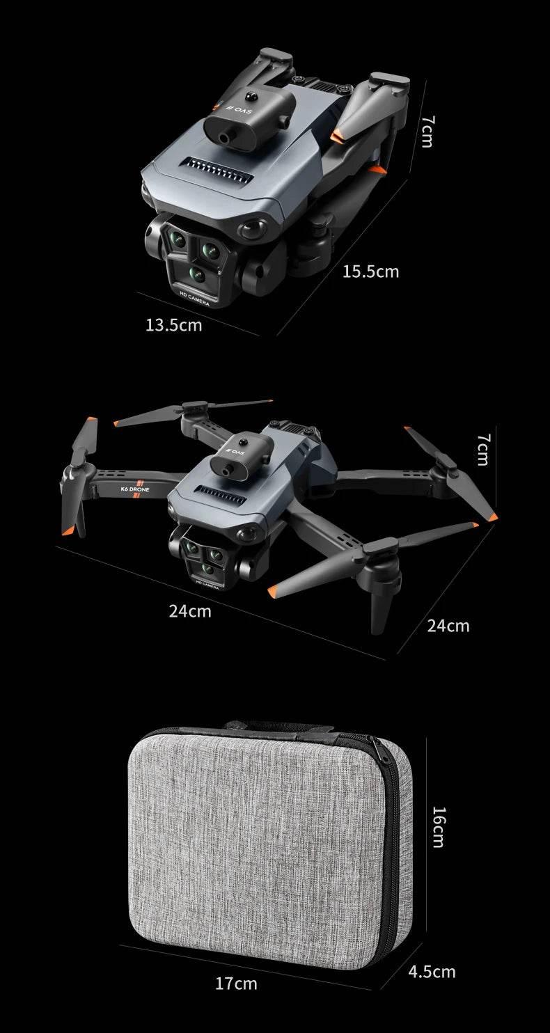 New light Flow professional UAV K6 MAX 4K HD three camera - Empire P.E