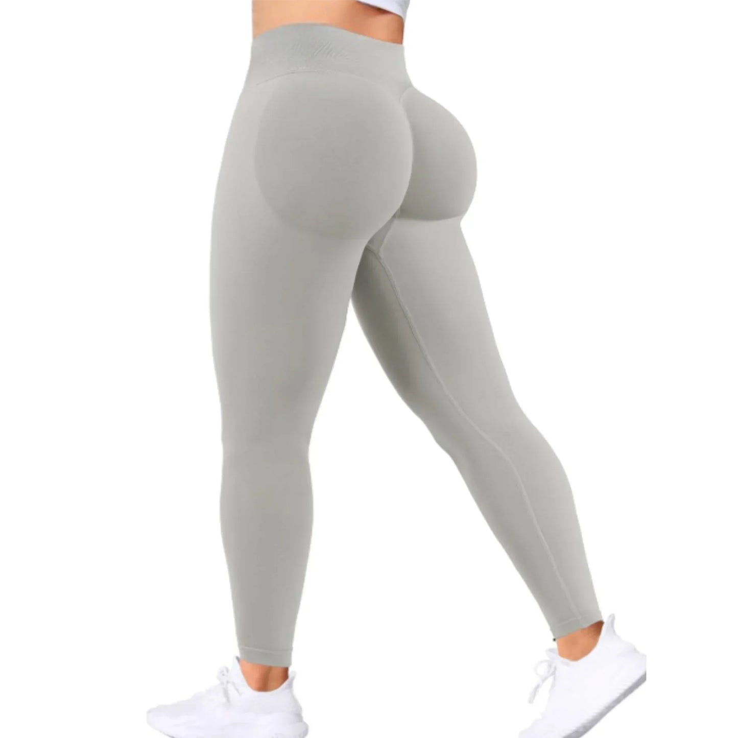 Seamless Women Solid Waist Yoga Pants - Empire P.E