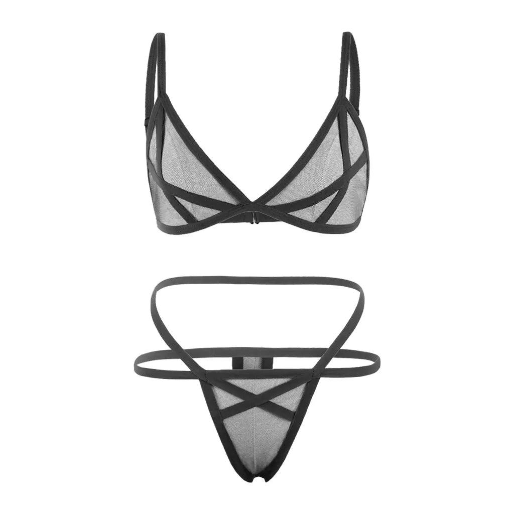 Women Sexy Lingerie Corset Solid Mesh Underwire - Empire P.E