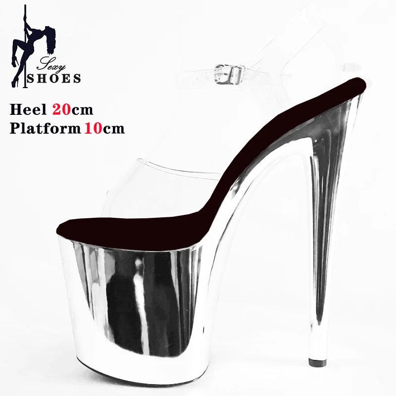 8 Inches Women Shine Electroplated Pole Dance Shoes - Empire P.E
