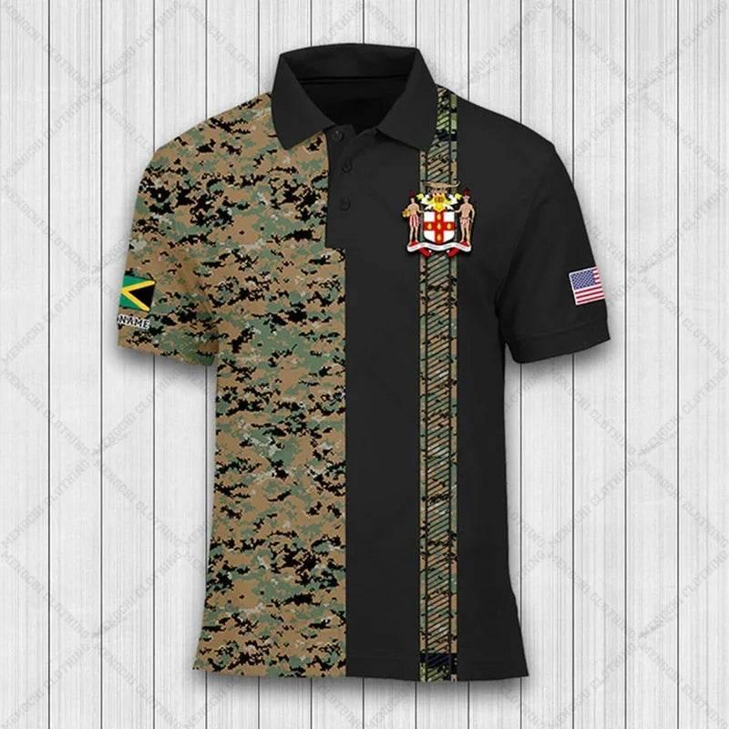Jamaica Flag & Coat of Arms Customized Polo Shirt Summer Casual Streetwear Men's Fashion Loose Jersey Plus Size Sportswear - Empire P.E