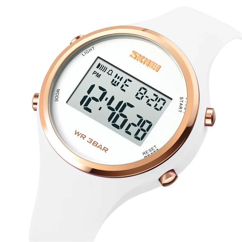 Fashion Digital Watches for Womens Waterproof LED Light Silicone Strap - Empire P.E