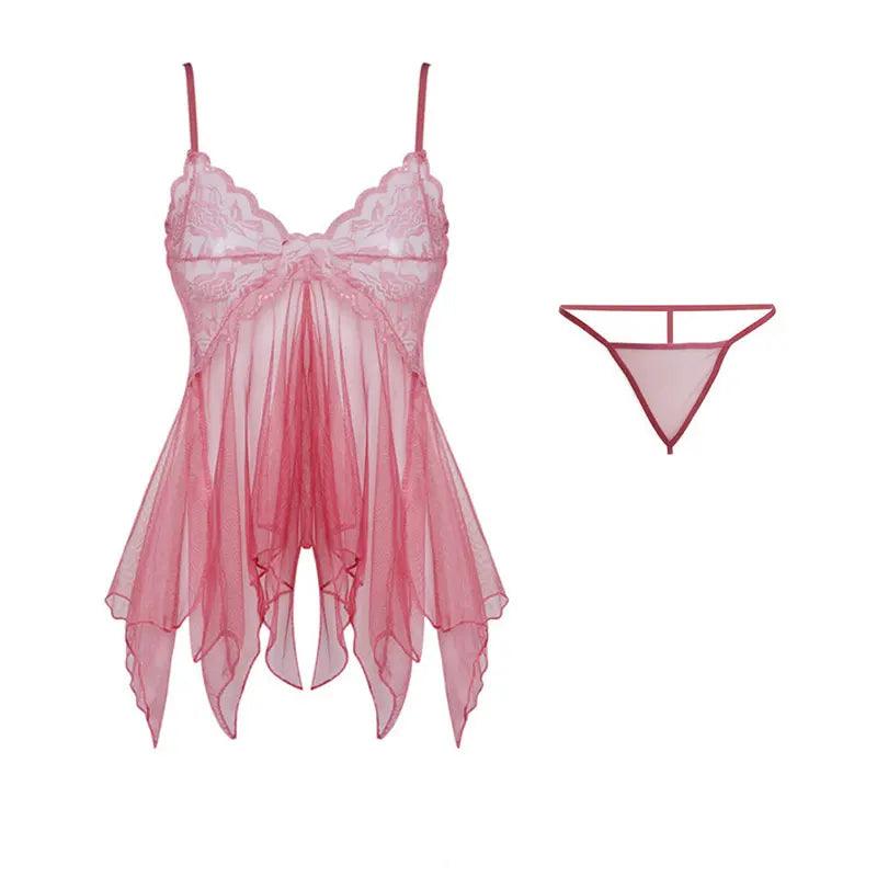 Exquisite Semi-transparent Thong Dress Set - Empire P.E