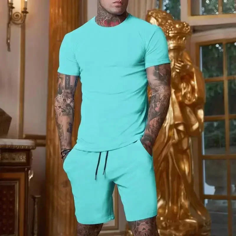 summer outdoor sports suit men's two-piece set tracksuit