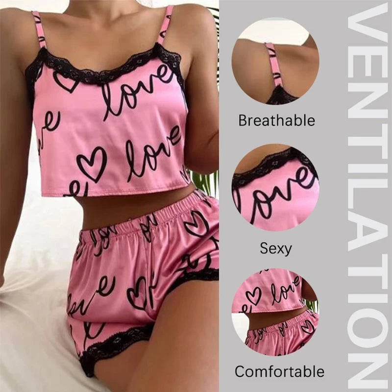 2 Pieces Set Women's Pajama Shorts Suit - Empire P.E