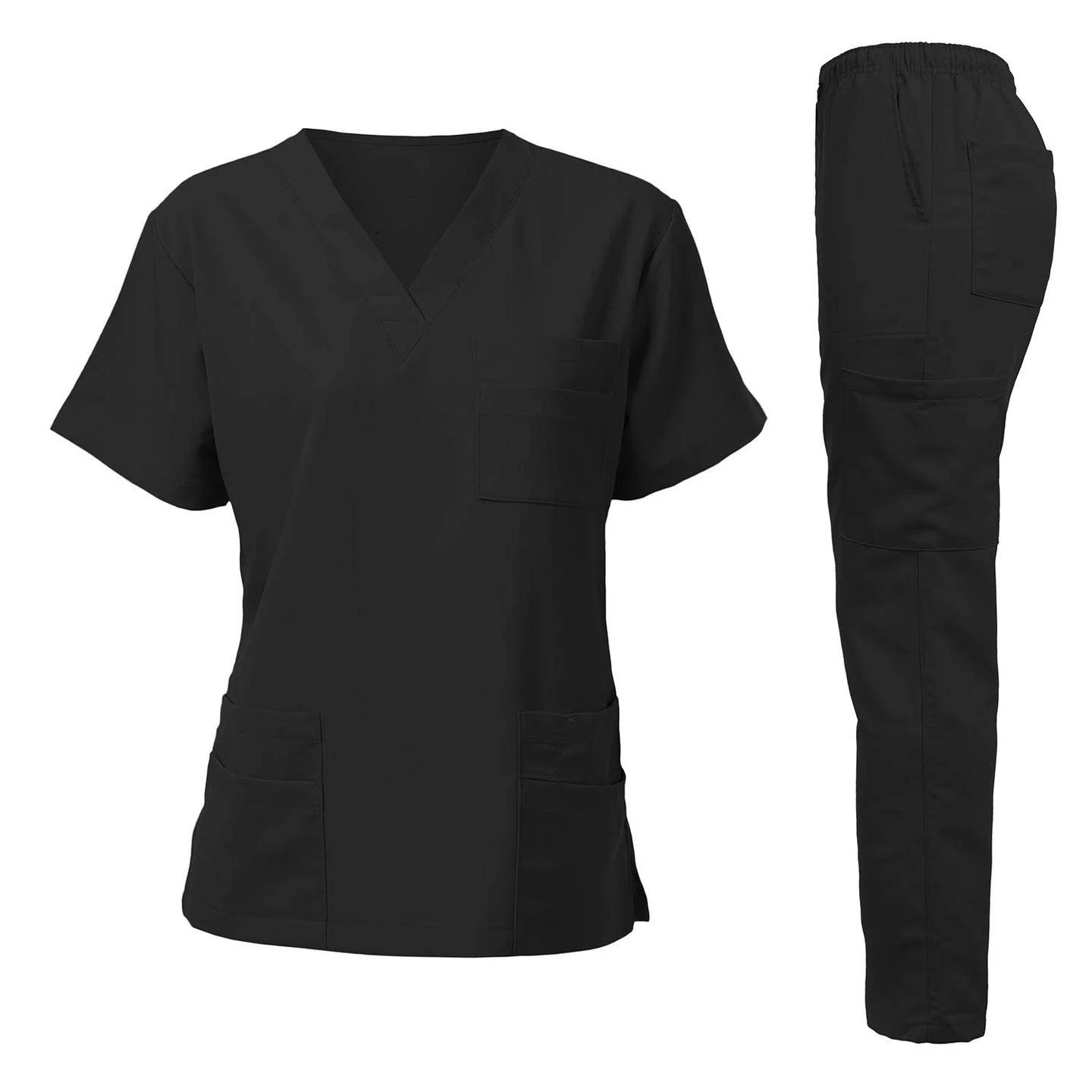 Anti Wrinkle Washable Soft Fabric Nursing Scrubs Hospital Uniform Medical Scrubs Tops Women Jogger Scrubs Sets Nurse Uniform - Empire P.E