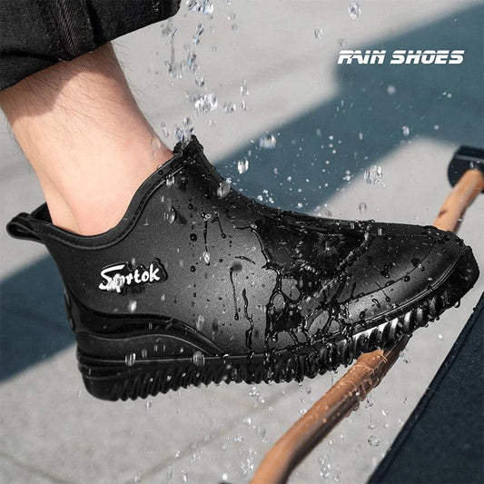 Men's Ankle Rain Boots Slip On Waterproof Shoes - Empire P.E