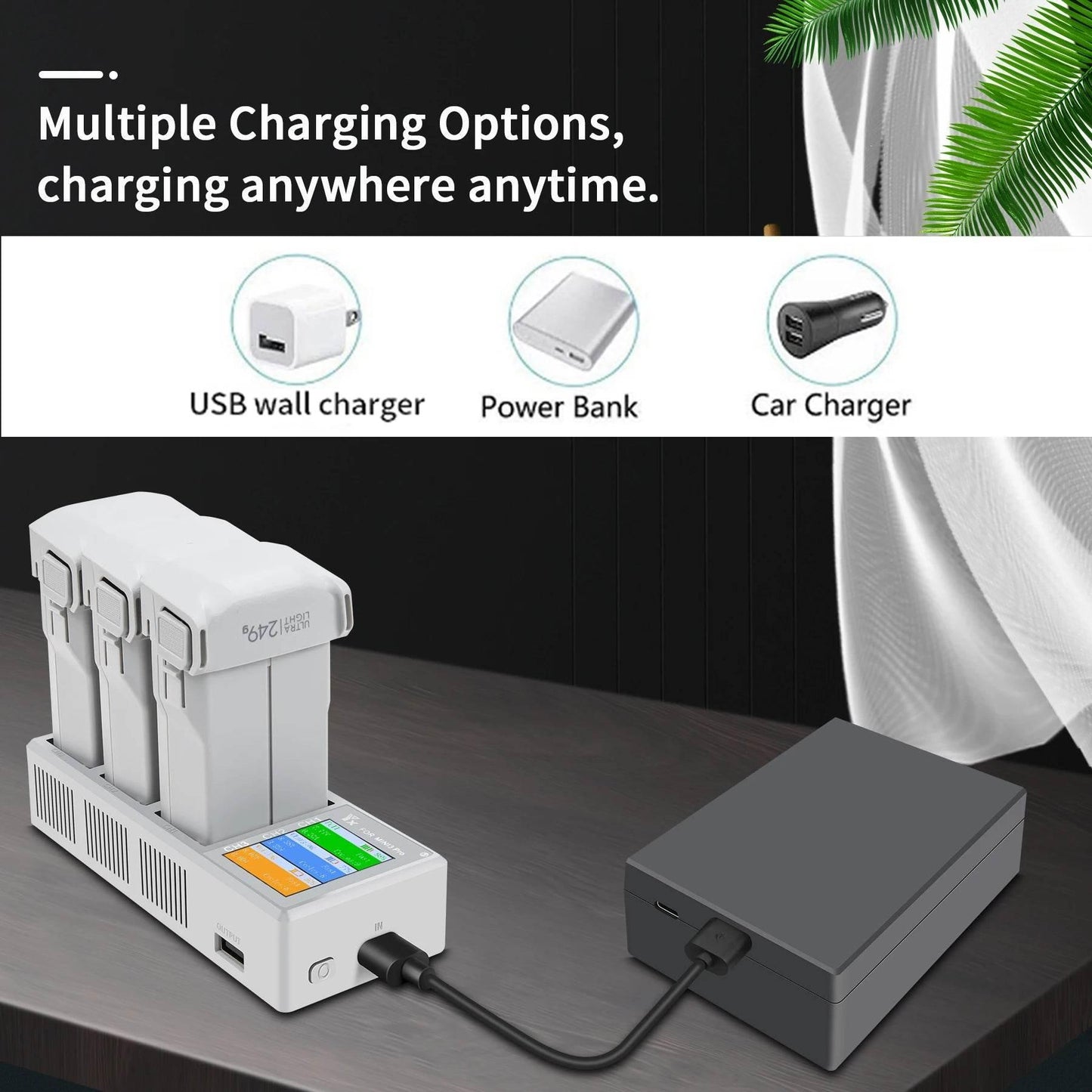 4in1 Battery Charging Hub for DJI Mini 4 PRO Drone Charger 4 Batteries Intelligent Flight Battery For DJI Mini 3 Pro/Mini 3 - Empire P.E