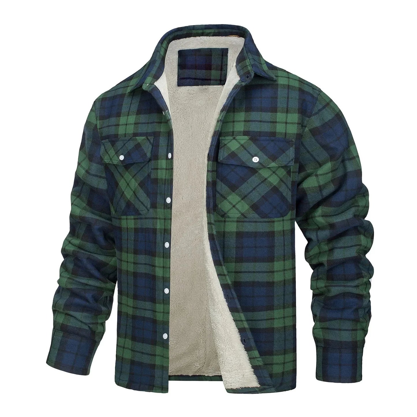 Men's Plaid Print Lapel Coat - Empire P.E