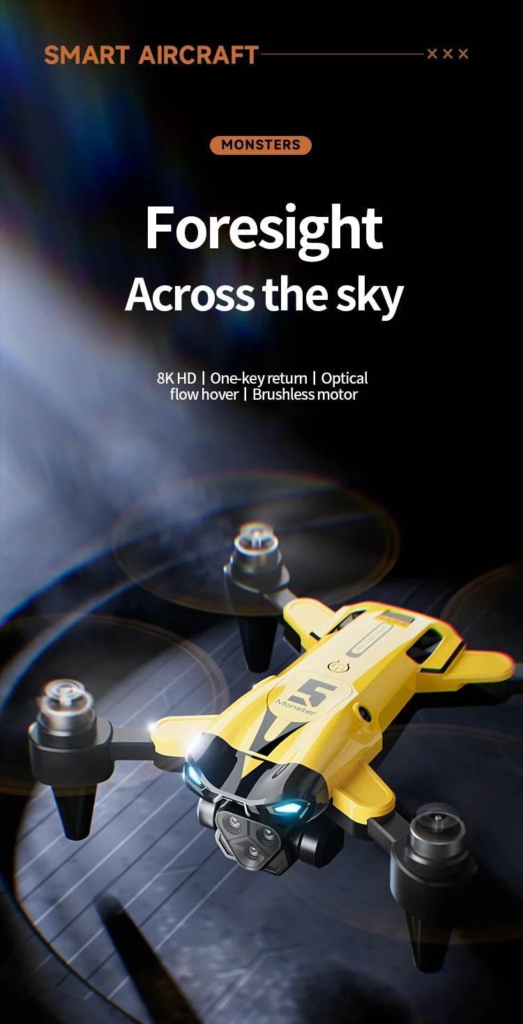 2024 New M5 Drone 8K Professional Triple Camera Brushless Motor Optical Flow Positioning Foldable Quadcopter RC Dron Toys Gifts - Empire P.E