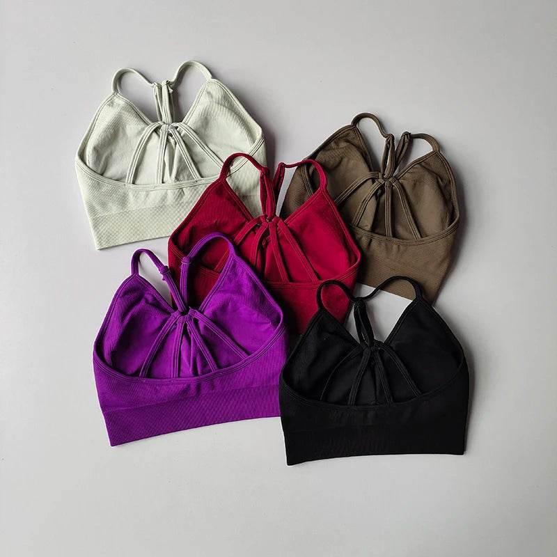 Seamless Hip Lifting Fitness Set Women's V-neck Bra Leggings Yoga Set Quick Drying Exercise Iron Massage High Fat Tight Pants - Empire P.E