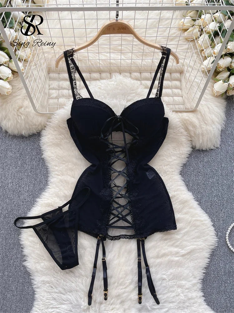 Strap Lace Up Porn Sensual Underwear Suits - Empire P.E