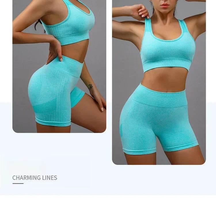Yoga Suit Yoga Sports Underwear Women's Fitness Suit Vest Running Sports Yoga Shorts Set Yoga Set Workout Set - Empire P.E