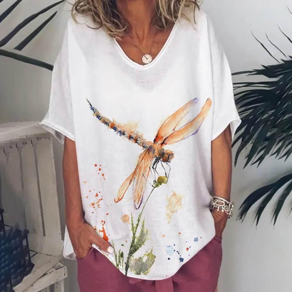 New Women'S T-Shirt Summer Short Sleeve V-Neck Top Loose Casual Female Clothing Streetwear Hip Hop Tee Harajuku T Shirt Pullover - Empire P.E
