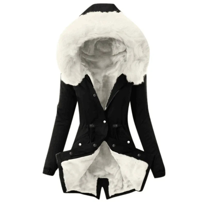 Women's Fur Hooded Coat - Empire P.E