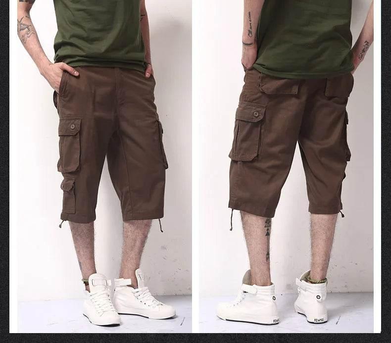 New Men's Trend Loose Large Size Cotton Shorts Multi Pocket - Empire P.E