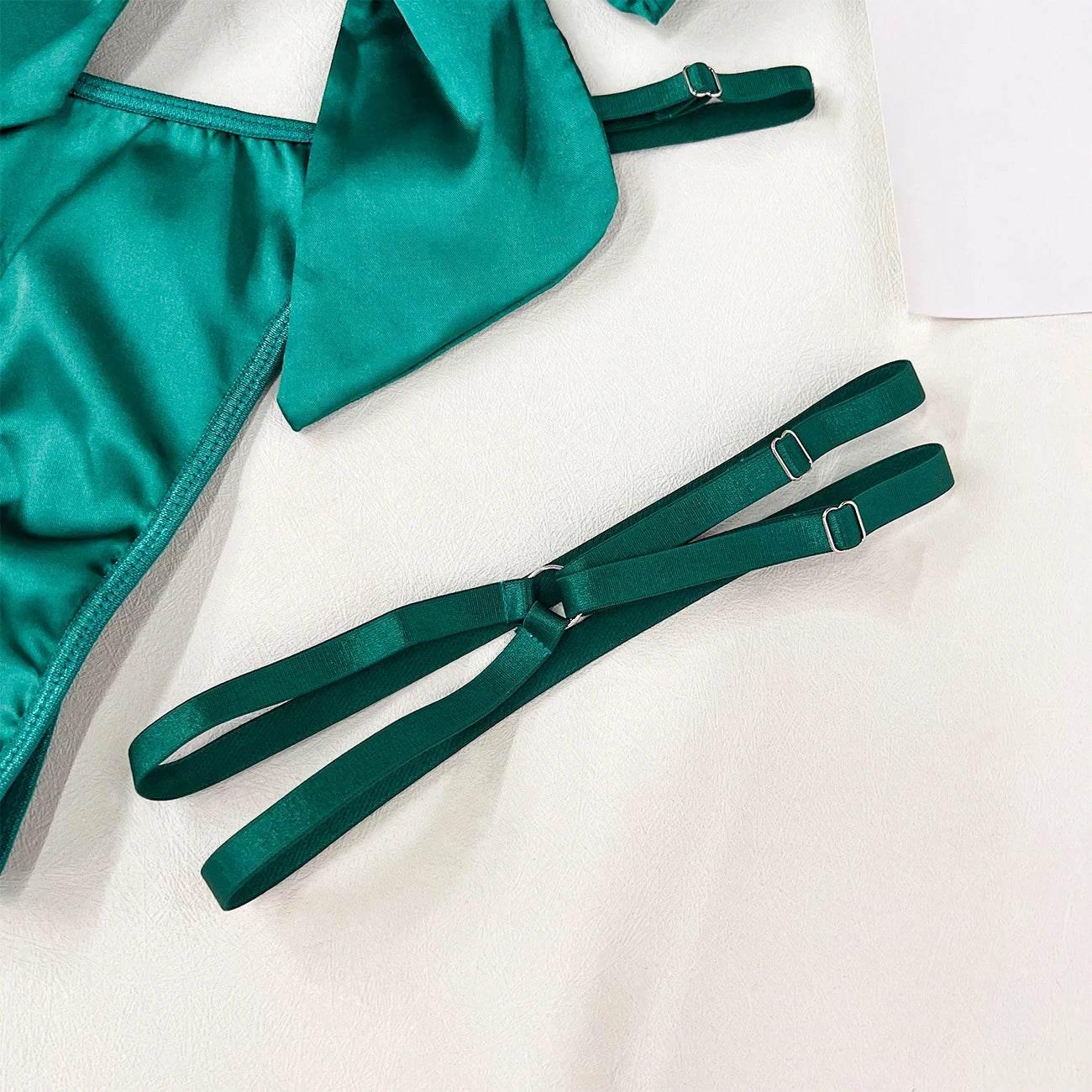 Bowknot Lingerie Open Bra Lace Up - Empire P.E