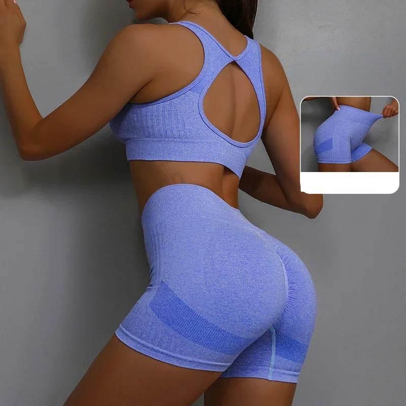 Yoga Suit Yoga Sports Underwear Women's Fitness Suit Vest Running Sports Yoga Shorts Set Yoga Set Workout Set - Empire P.E
