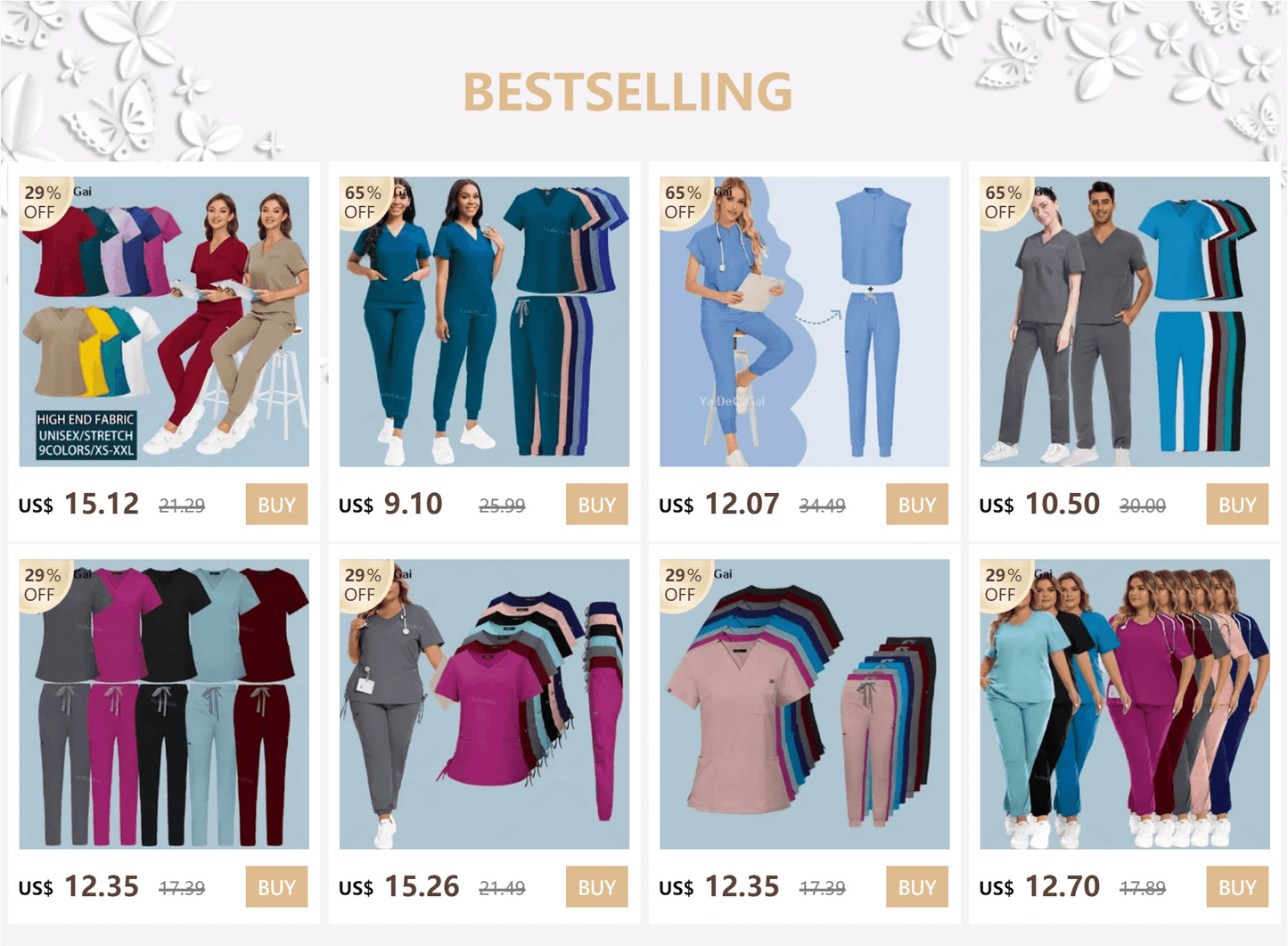 Stretch Scrubs Women Set Nursing Uniforms Clinical Scrubs Set Nurse Doctor Dustproof Workwear Medical Scrubs Top+ Jogger Pants - Empire P.E