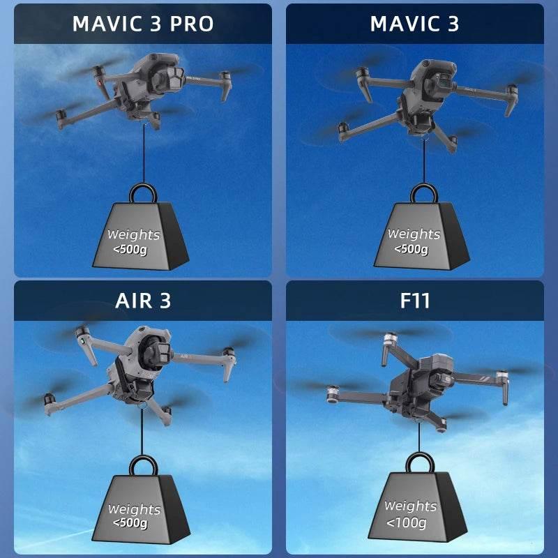 BRDRC Airdrop System for DJI Mini 4K/Mini 4 Pro/Air 3/Mini 3 Pro/Mavic 3/Mavic Pro Drone Thrower Fishing Life Rescue Send Gift - Empire P.E