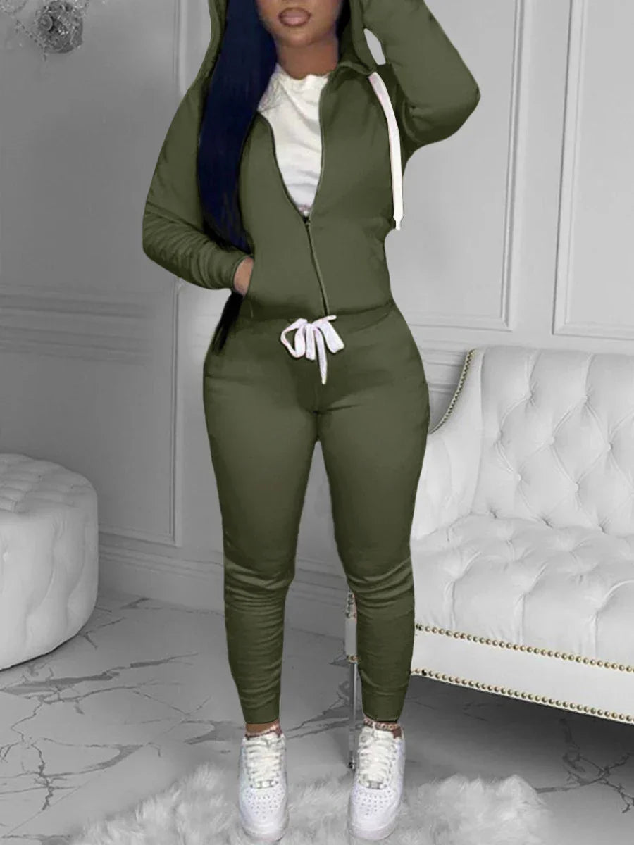 LW BASICS Kangaroo Pocket Pants Causal Drawstring