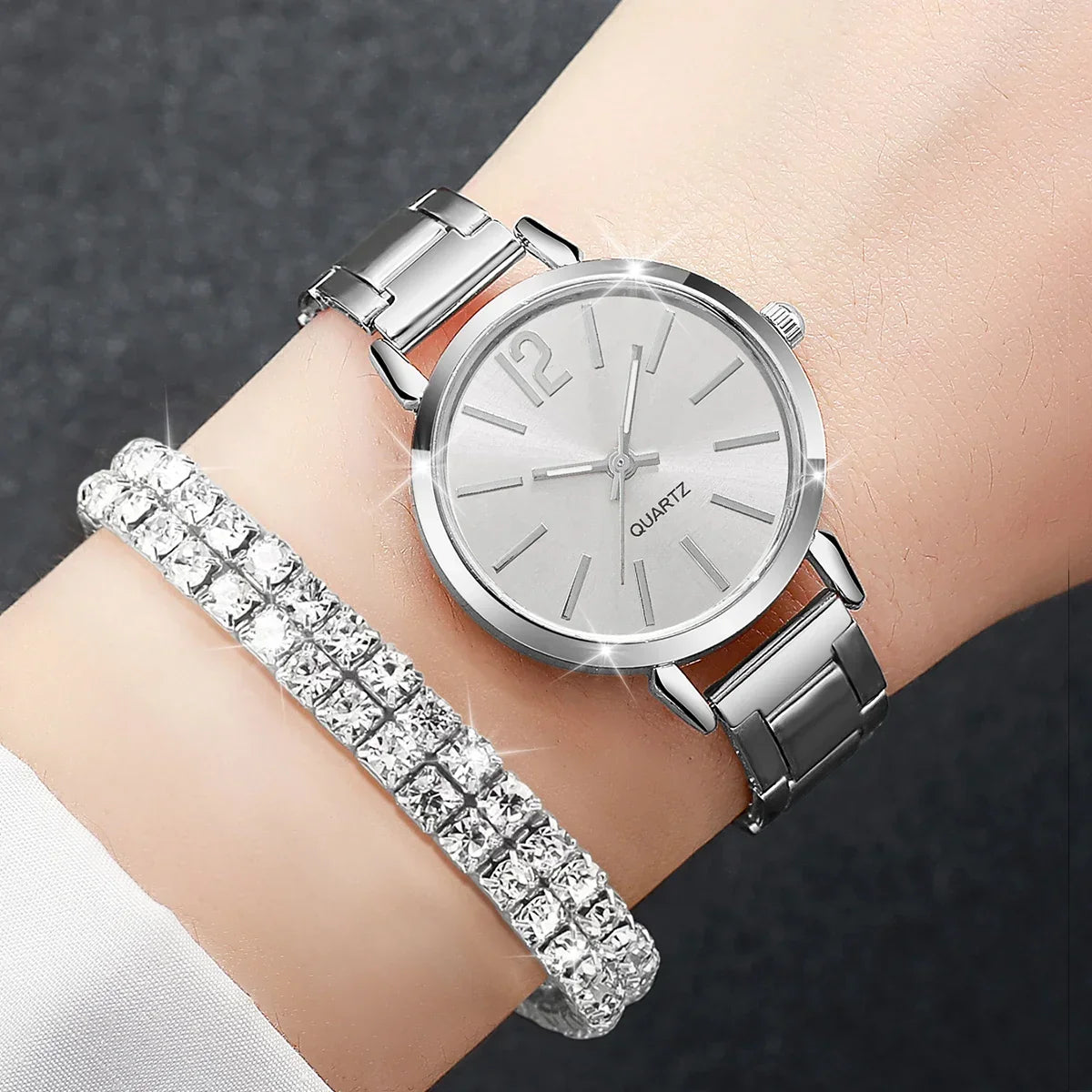 6PCS/Set Women's Quartz Watches Diamond Bracelets Set - Empire P.E