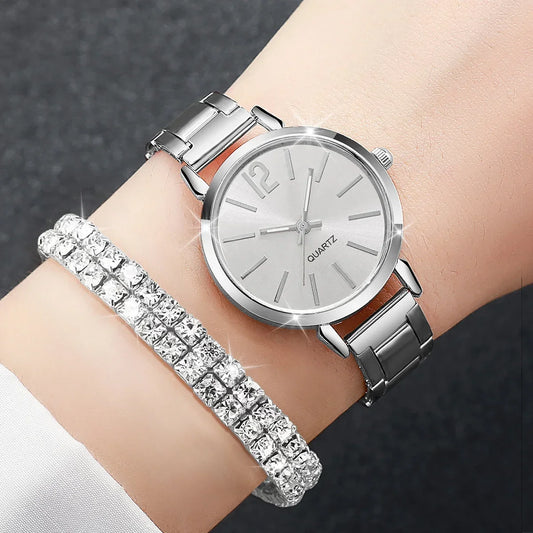 6PCS/Set Women's Quartz Watches Diamond Bracelets Set - Empire P.E