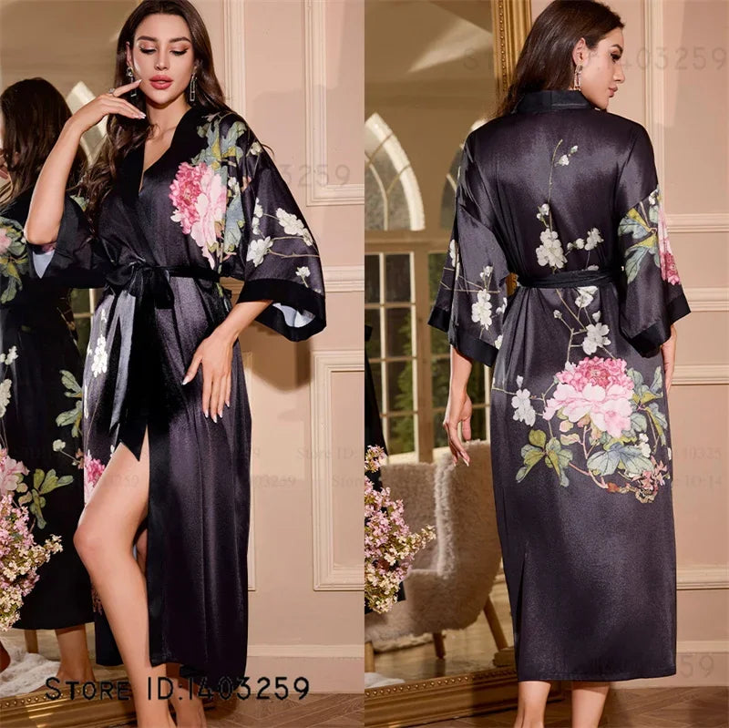 Female Long Robe Loungewear Elegant - Empire P.E