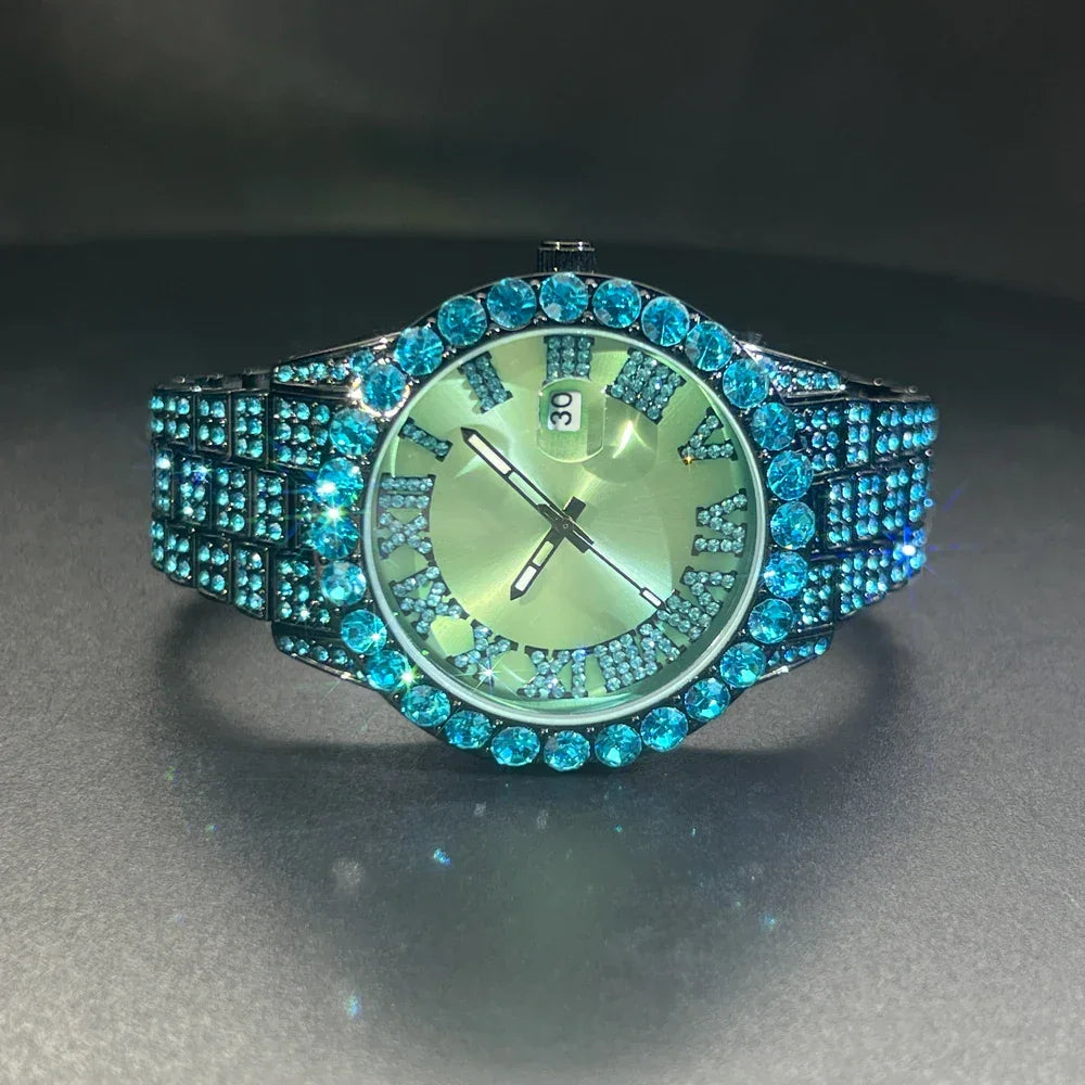 Luxury Men Diamond Quartz Wristwatch - Empire P.E
