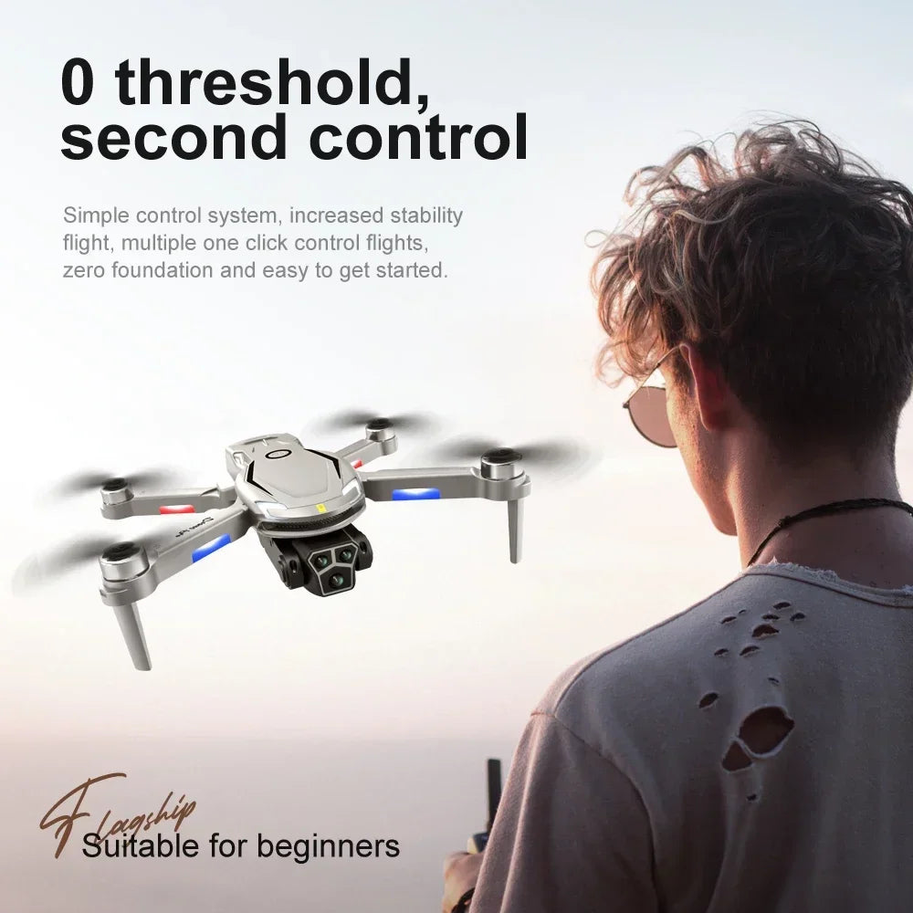 V888 Brushless Drone 8K Professional HD Triple Camera - Empire P.E