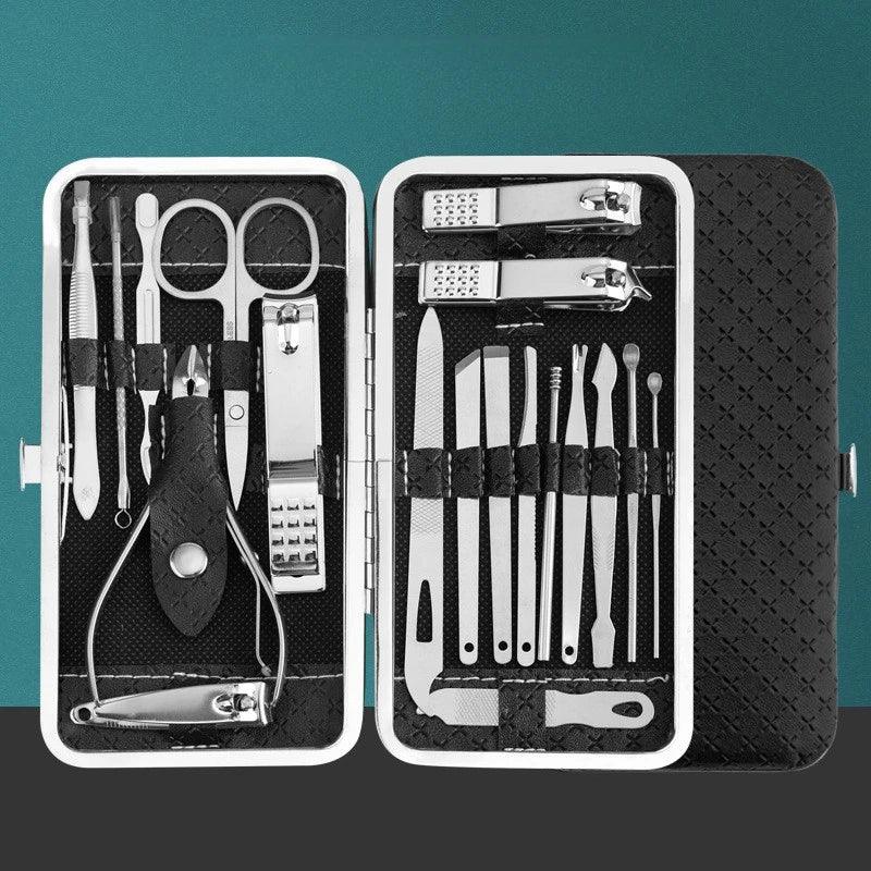 Professional Stainless Steel Nail Clippers and Trimmers Set 19 Pieces Kit - Empire P.E