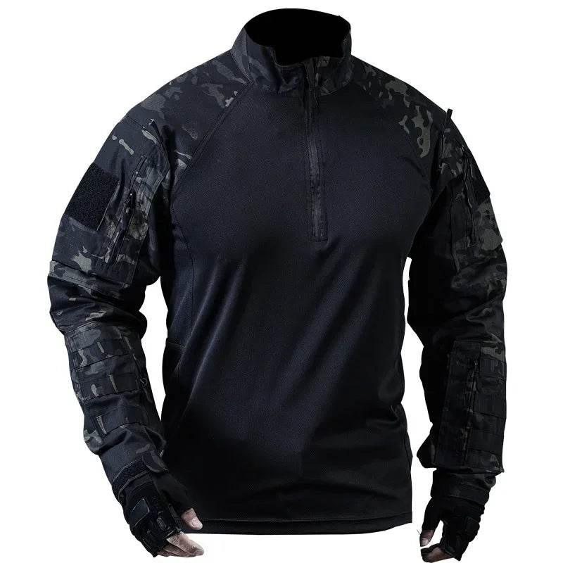 Tactical Shirts Combat Shirt Men Clothing Long Sleeve T-Shirts Breathable Airsoft T-shirt Camo Quick-dry Paintball T-Shirt Tops - Empire P.E