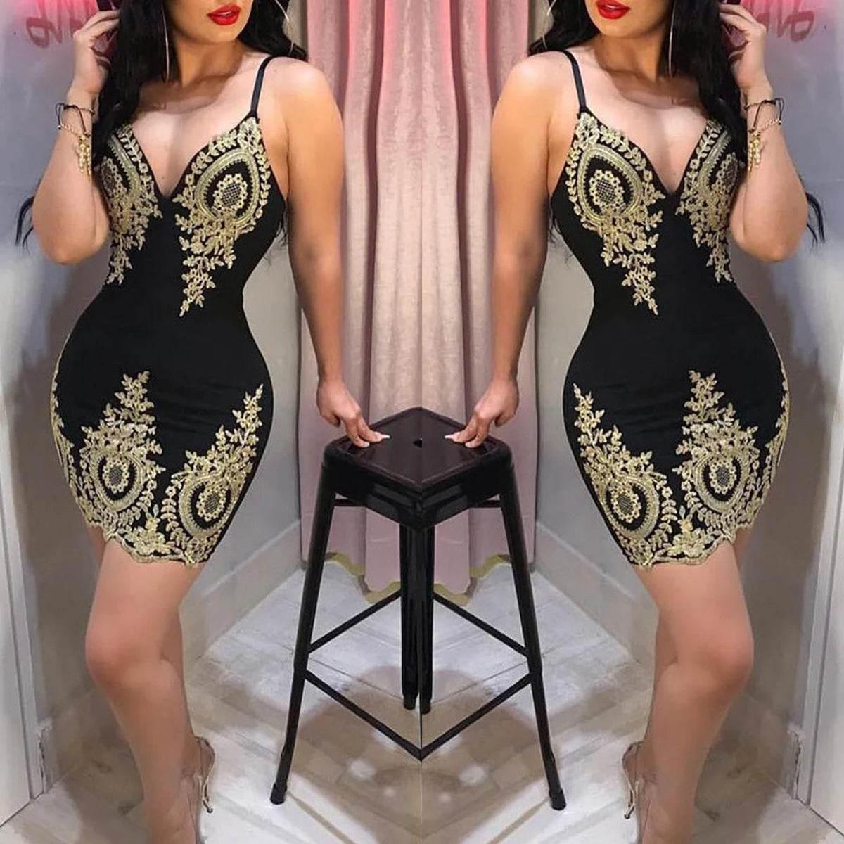 Sexy summer party halter dress Sleeveless slim-fit mini dress with low neck and halter back - Empire P.E