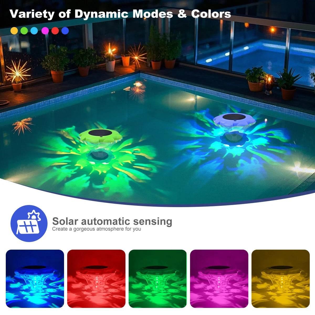 1PC RGB Solar Swimming Pools Lights IP68 Waterproof Water Feature Light Above Ground Pool Lamp For Pool Party Bathtubs Fishbowl - Empire P.E
