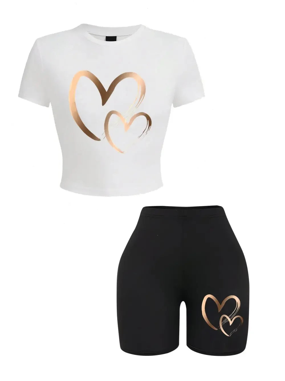 High Elastic Slim-fit T-Shirts & Shorts 2 Pieces Set - Empire P.E