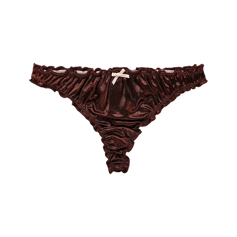 1Pcs/7Pcs Hot Sale Ladies Frill Trim Satin Ice Silk Seamless No Show Underwear - Empire P.E