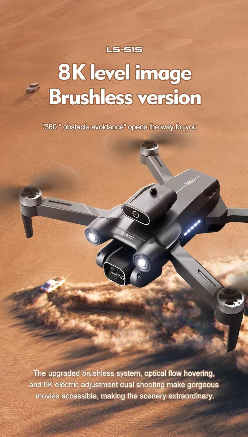 New S1S Mini Drone Caméra 8K Professional Brushless Motor Dron Obstacle Avoidance HD Dual Camera Foldable Quadcopter Toys - Empire P.E