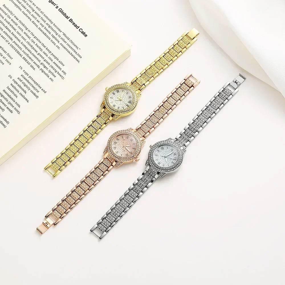Hip Hop Quartz Watch Women Lady Iced Out Gold Watches Luxury Female Clock Fashion Quartz Watch for Women - Empire P.E