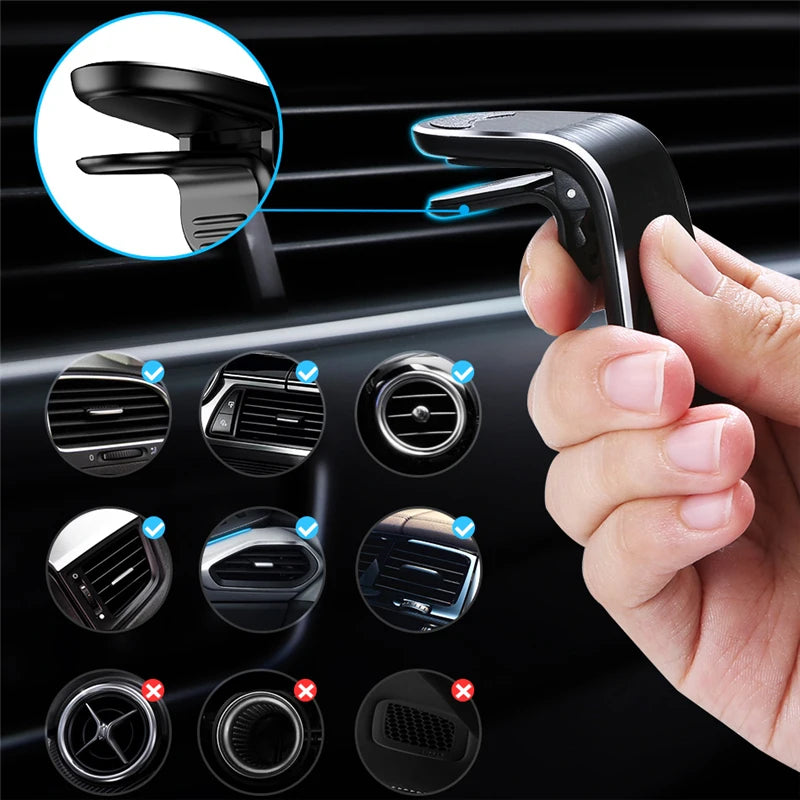 Magnetic L-Shape Car Phone Holder