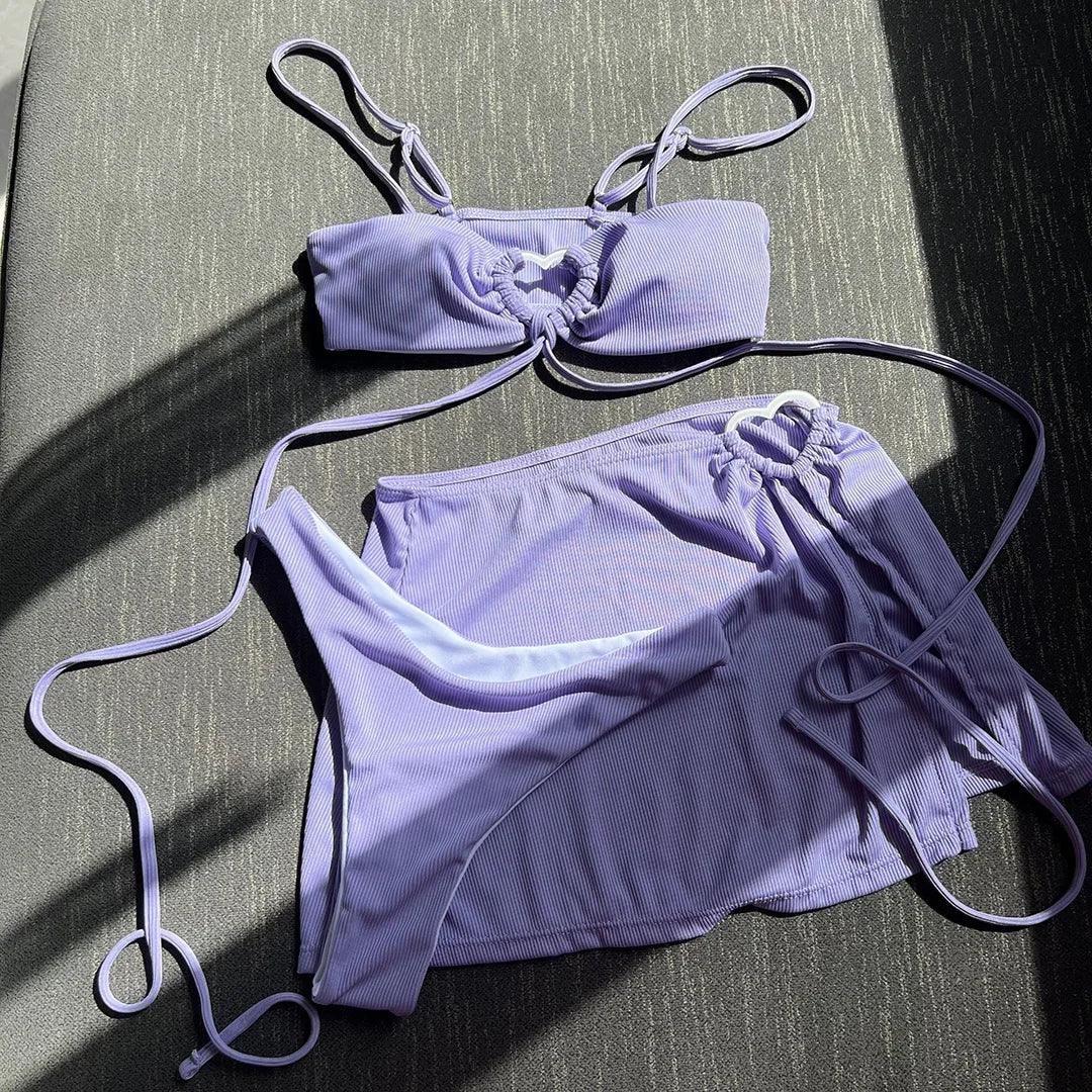 Wrap Around With Skirt Thong Bikini Women Swimwear - Empire P.E