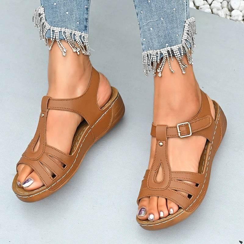 2025 Summer Women Wedge Sandals Lightweight Ankle Buckle Platform Gladiator Sandals Woman Peep Toe Non Slip Beach Sandles 36-43 - Empire P.E