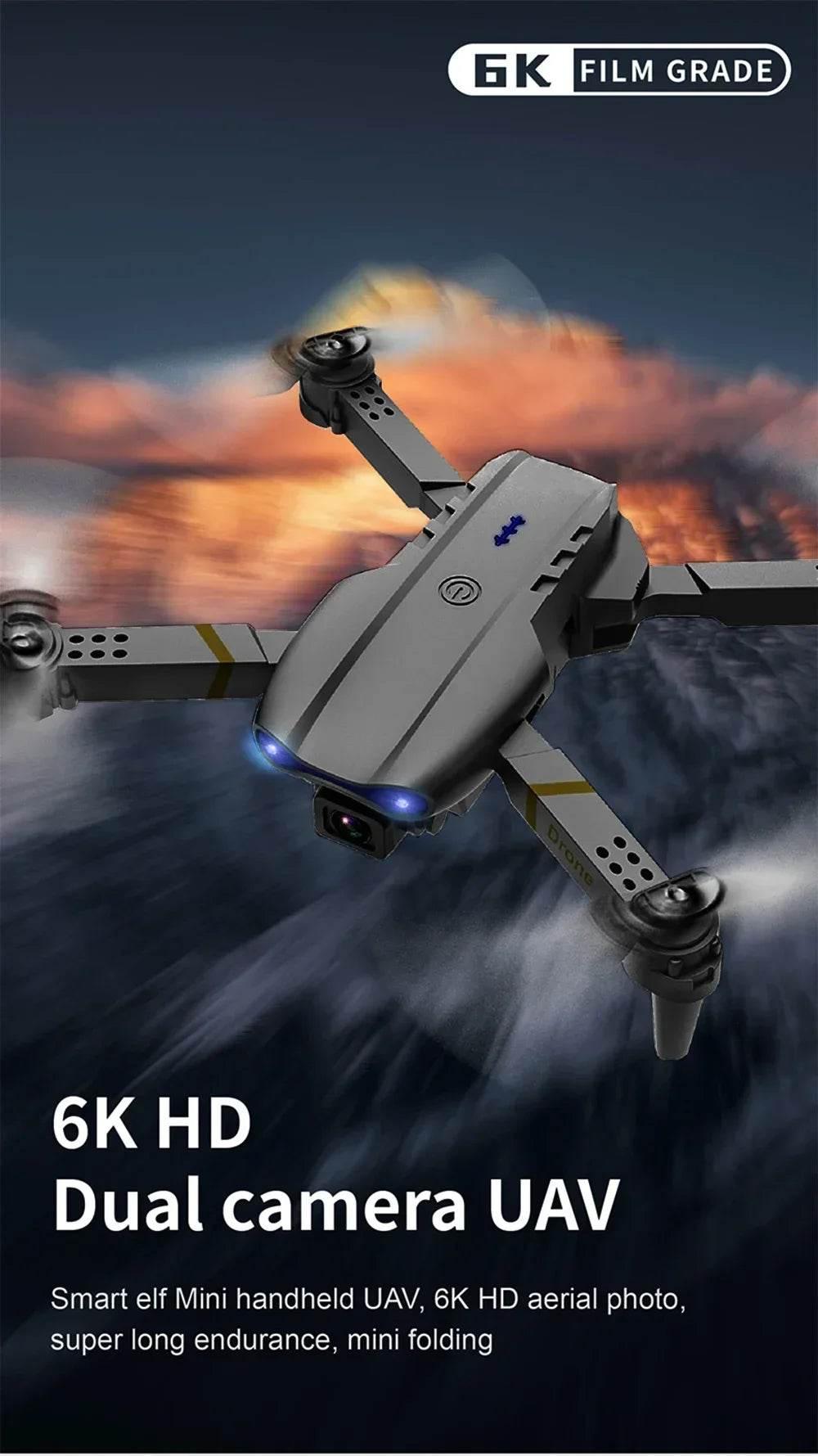 E99 Quadcopter Folding Drone Remote Control Handle Four Axis Aircraft HD Photography UAV Altitude Fixation - Empire P.E