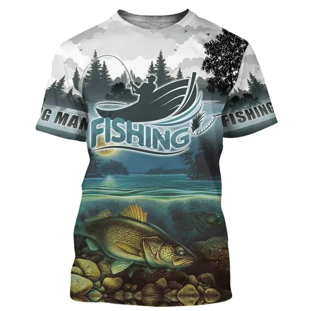 Fish Graphic Oversize Short Sleeve T-shirts - Empire P.E